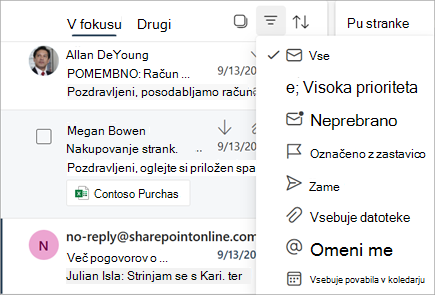Filtriranje sporočil