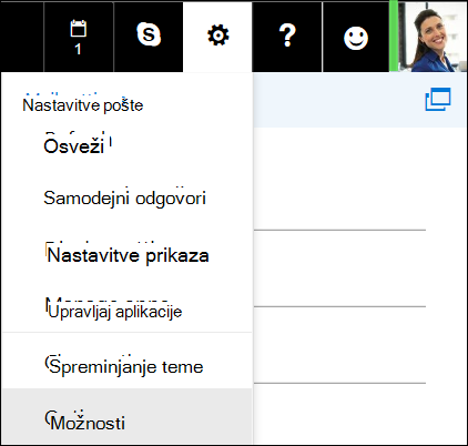 Možnosti nastavitev za spletni Outlook