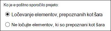 Možnost »Šara« programa Outlook v spletu