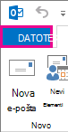 Outlookov zavihek »Datoteka«