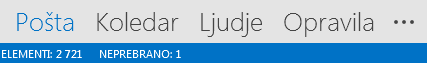 Zavihek »Ljudje« je na dnu Outlookovega zaslona.