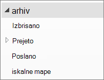 Razširite arhivsko datoteko v podoknu za krmarjenje, da prikažete podmape pod njo.