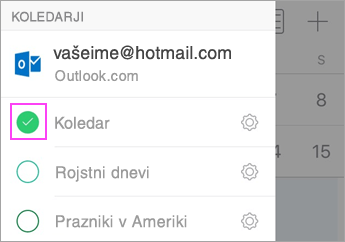 Preverjanje sinhronizacije koledarja