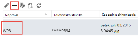 Odstranitev telefona iz programa Outlook Web App