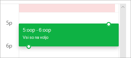 Posnetek zaslona mreže za razporejanje