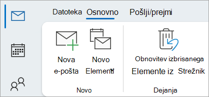 Izberite Obnovi izbrisane elemente iz strežnika, če želite obnoviti sporočila, ki niso več v mapi »Izbrisano«
