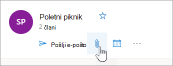 Posnetek zaslona gumba »Pojdi v skupino datotek«