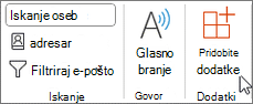 Na traku izberite Pridobi dodatke.