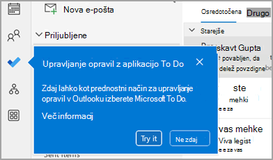 Posnetek zaslona, na katerem je prikazano modro okno za klicanje učitelja.