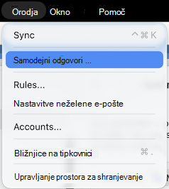 Tools menu Automatic Replies