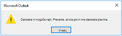 Napaka v prilogi