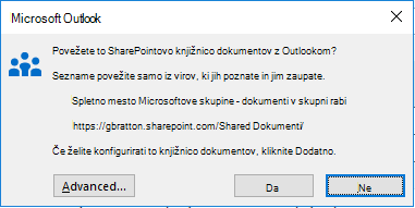 Povezovanje s SharePointovo knjižnico dokumentov