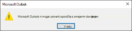 Napaka šifrirane e-pošte v Outlooku
