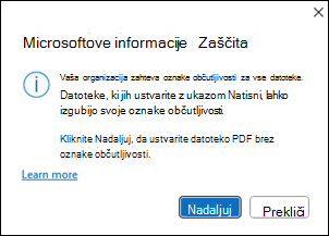 za ustvarjanje datoteke PDF