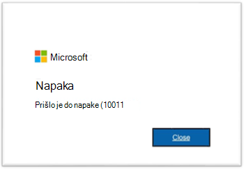 Napaka »Prišlo je do napake« v aplikacijah okolja Microsoft 365