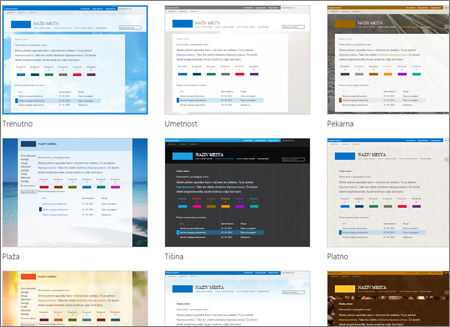 Stran v SharePoint Onlineu, na kateri so prikazane slike predlog