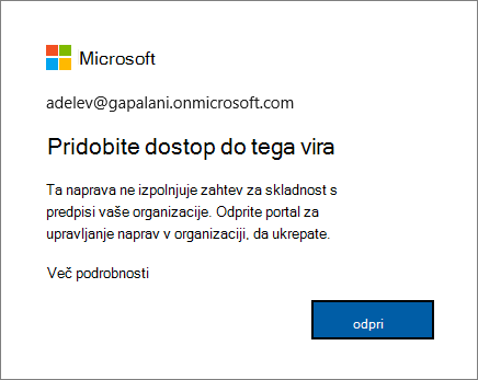 Sporočilo o napaki, ki se prikaže, ko ste vpisani v brskalnik Edge.
