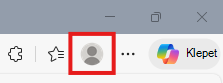 Posnetek zaslona, na katerem je prikazana ikona profila v brskalniku Microsoft Edge