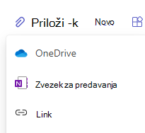 Posnetek zaslona z možnostmi prilaganja.