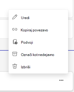 Posnetek zaslona, ki prikazuje označevanje dodeljevalca kot neaktivnega.