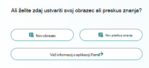 Posnetek zaslona z novimi možnostmi obrazca.