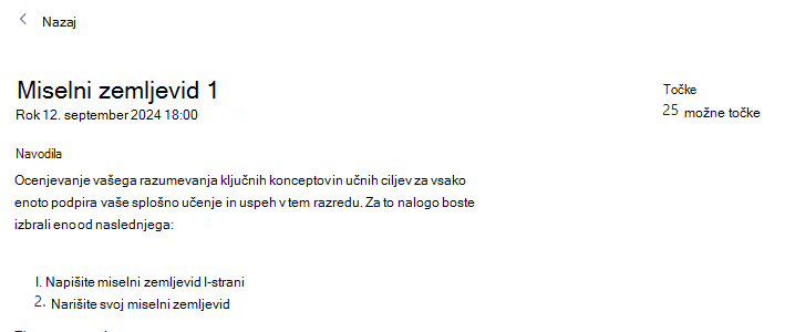 Posnetek zaslona dela.