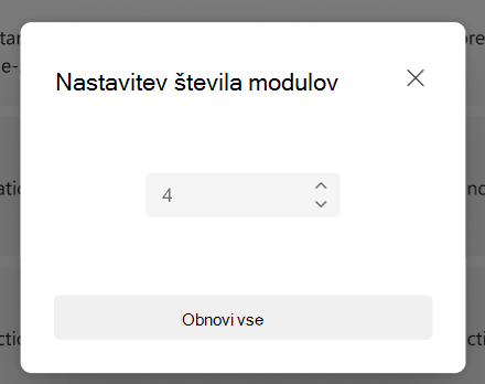 nastavitev števila modulov