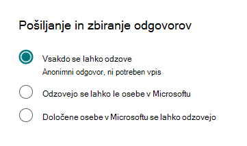 Posnetek zaslona možnosti »Kdorkoli«.