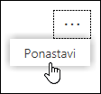 Možnost ponastavitve za razvejanje