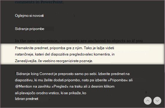 Fokus vrstice v Potopni bralnik