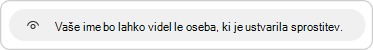 Opis zasebnosti je na voljo, ko se odzovete na sprostitev