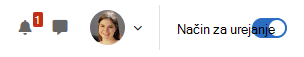 Stikalo za urejanje tečaja Moodle
