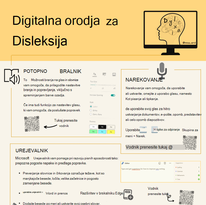 Posnetek zaslona disleksije.