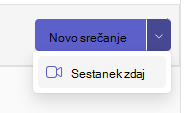 Gumb »Sestanek zdaj«
