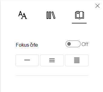 Posnetek zaslona fokusa na vrstico.