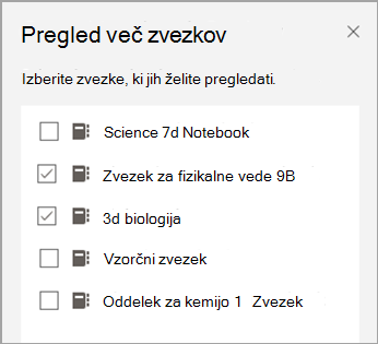 Posnetek zaslona zvezka za pregled.