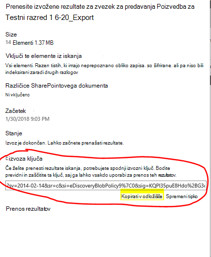 Prenos rezultatov