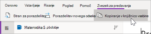 Izberite »Kopiraj v knjižnico vsebine«.