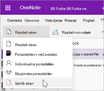Izberite Izbriši stran.
