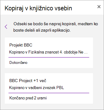 Oglejte si porazdeljene odseke.