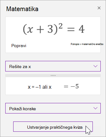 Izberite »Ustvari preskus znanja«.