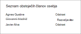 Odstranjevanje člana osebja iz zvezka za osebje