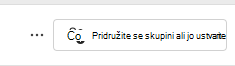 Posnetek zaslona pridružitve ekipi.