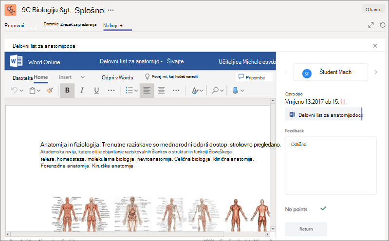 Oglejte si, popravite in ocenite naloge, ki so jih oddali vaši učenci.