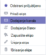 Dodajanje kanala