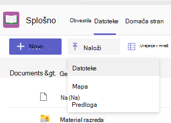 Posnetek zaslona prenosa.