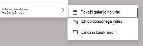 Posnetek zaslona možnosti pogleda.