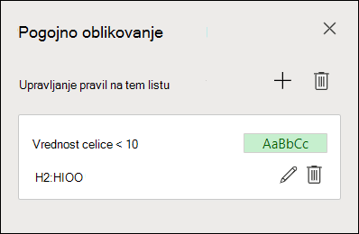 Slika, ki prikazuje korak 2 urejanja pravila pogojnega oblikovanja