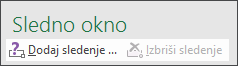 Kliknite »Dodaj sledenje«, če želite dodati sledenje v svojo preglednico