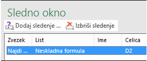 Izbriši sledenje